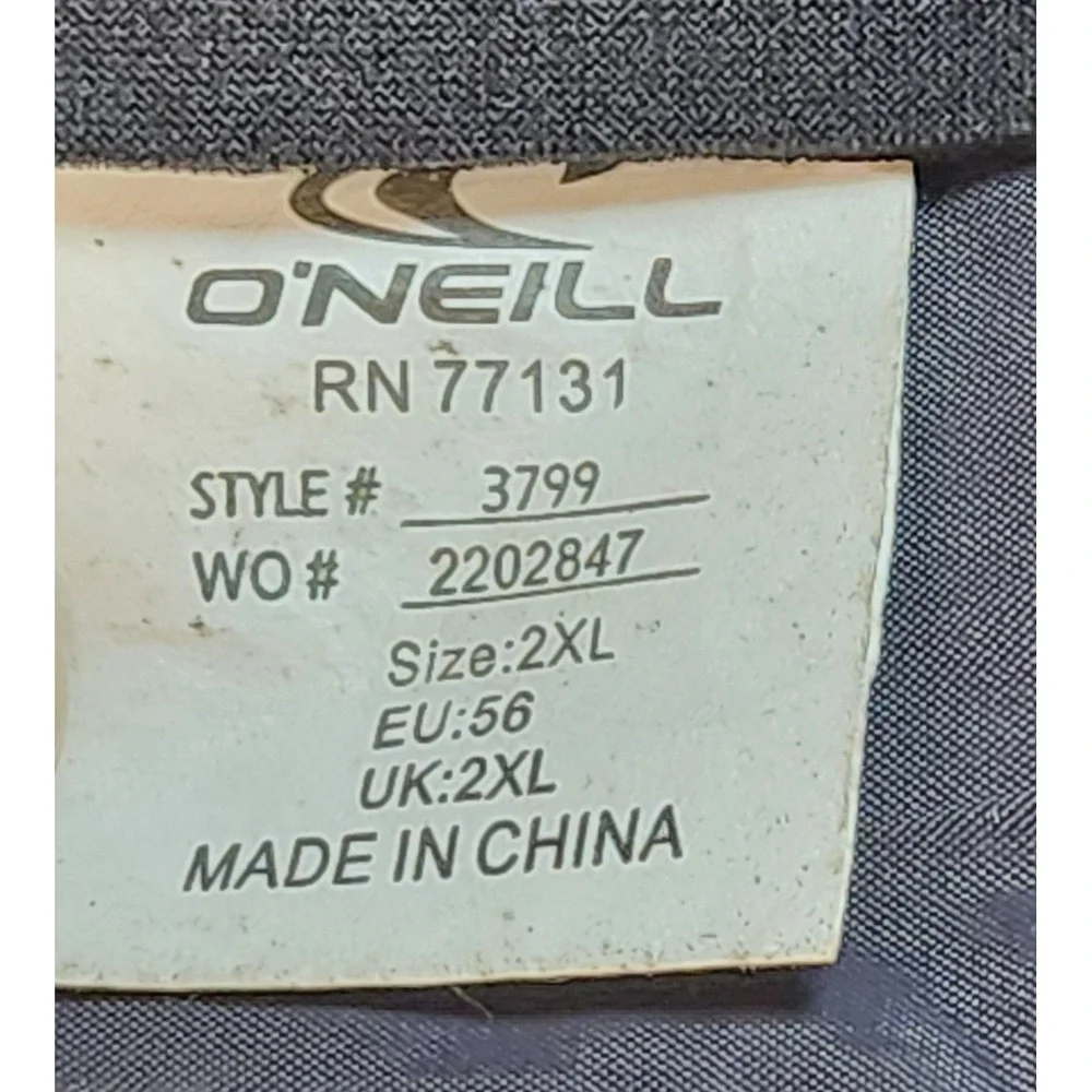 O'Neill Wetsuit Mens 2XL Black Reactor Short Sleeve Shorty Spring Back Zip 2MM
